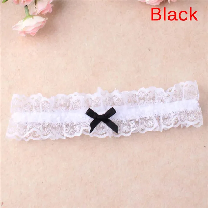 Sexy Fashion Lingerie Wedding Garter Belt Bride Cosplay Party Accessories Bowknot Lace Elastic Leg Ring Bridal Leg Garter