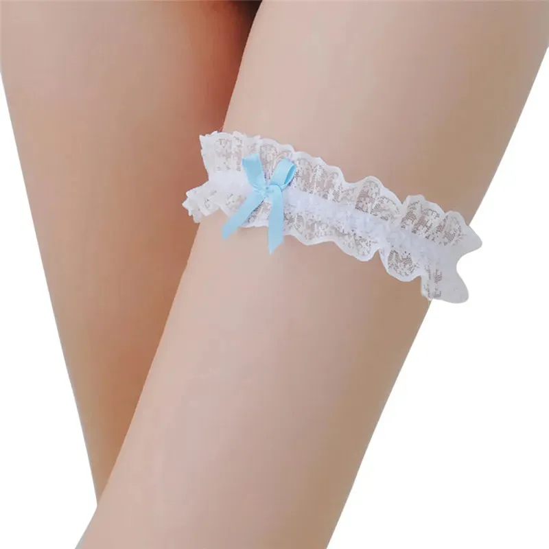 Sexy Fashion Lingerie Wedding Garter Belt Bride Cosplay Party Accessories Bowknot Lace Elastic Leg Ring Bridal Leg Garter