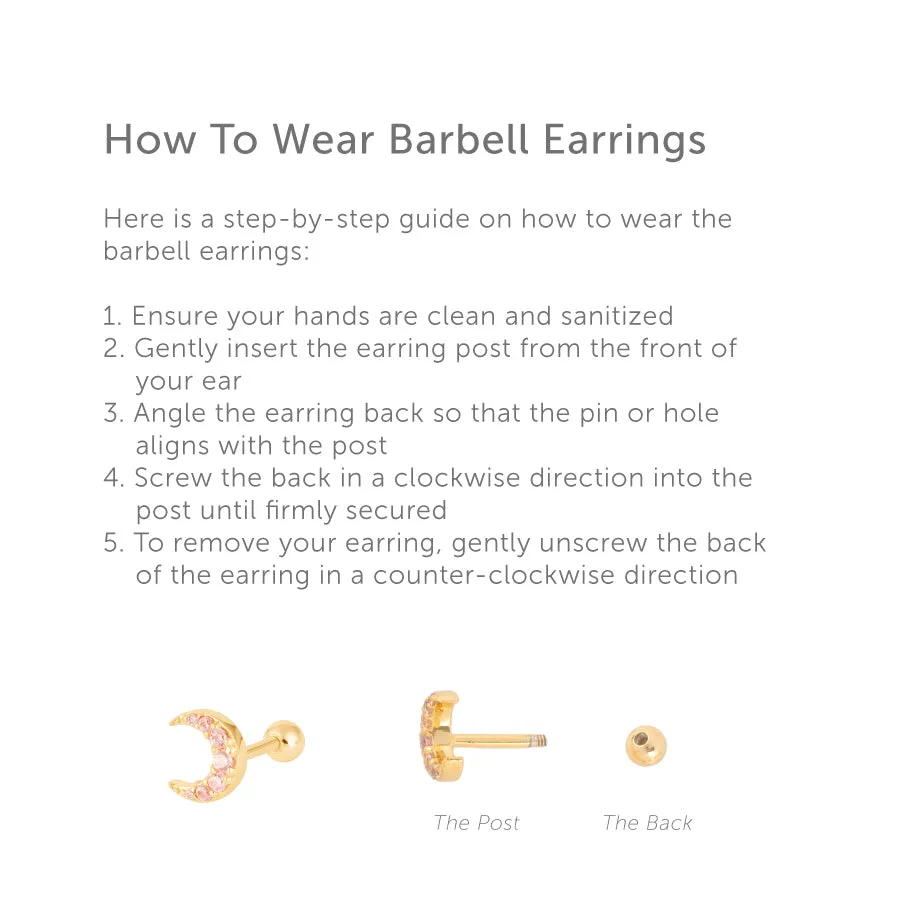 Shooting Star Rainbow & Gold Barbell Earring