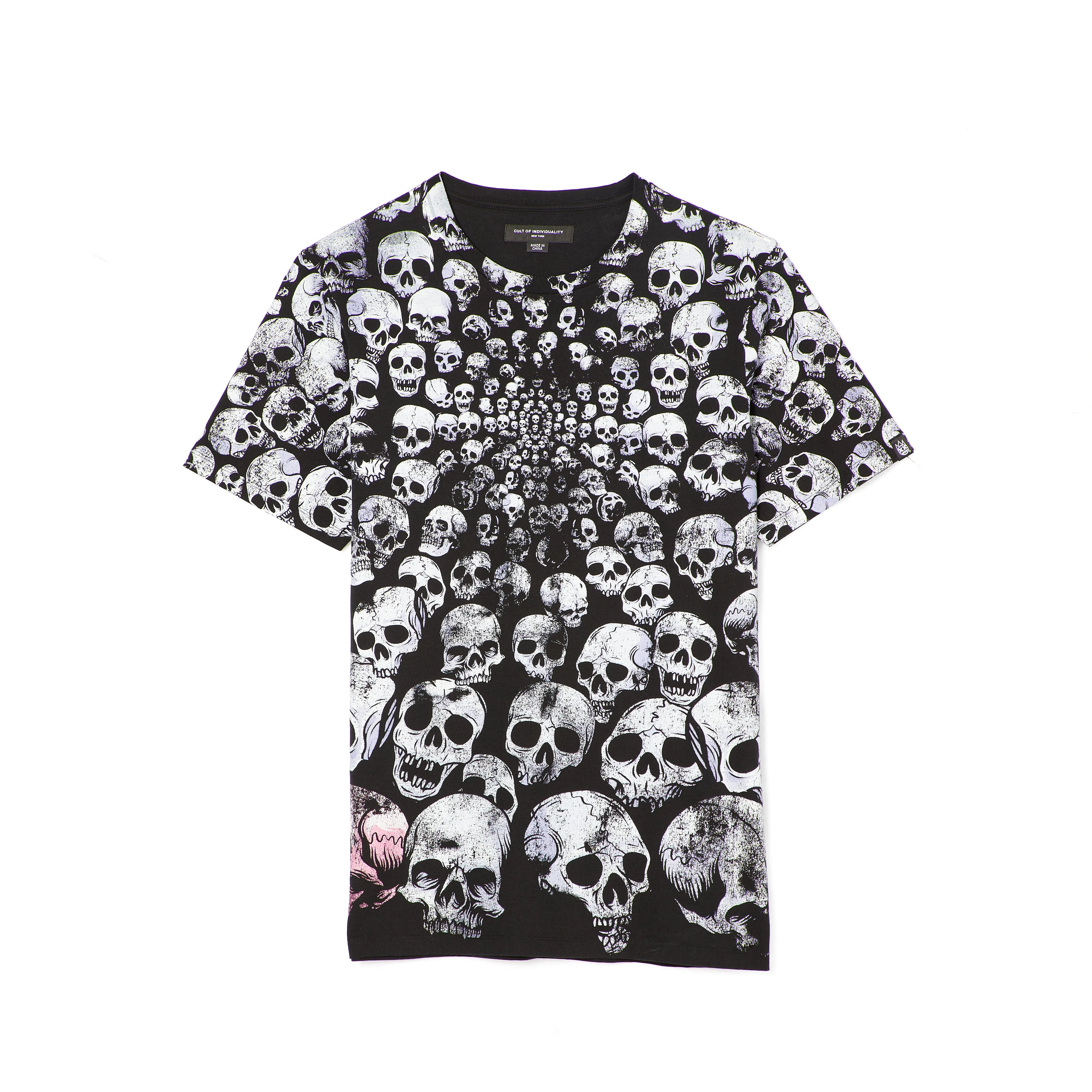 SHORT SLEEVE CREW NECK TEE "GRAVEYARD" IN TIE DYE