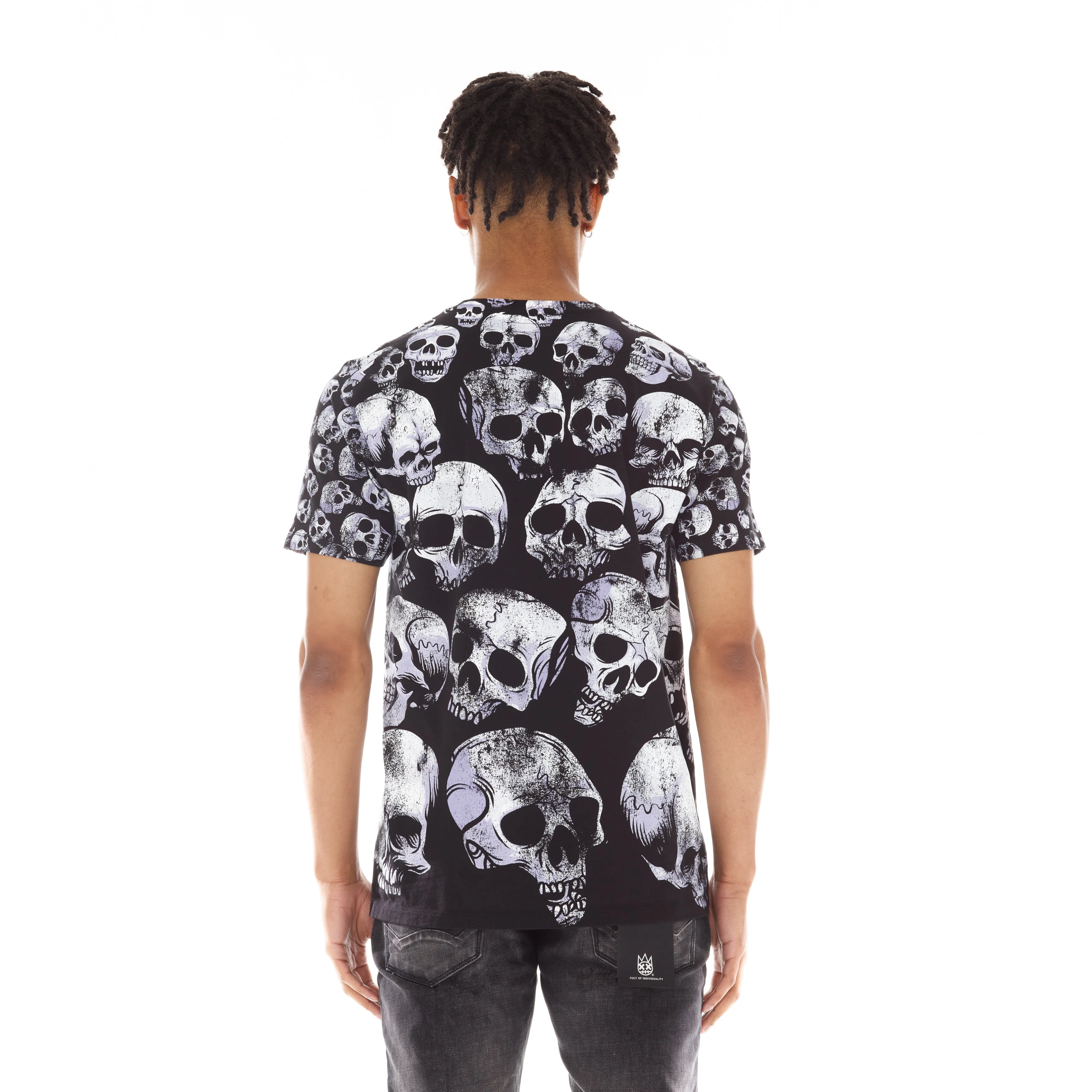 SHORT SLEEVE CREW NECK TEE "GRAVEYARD" IN TIE DYE