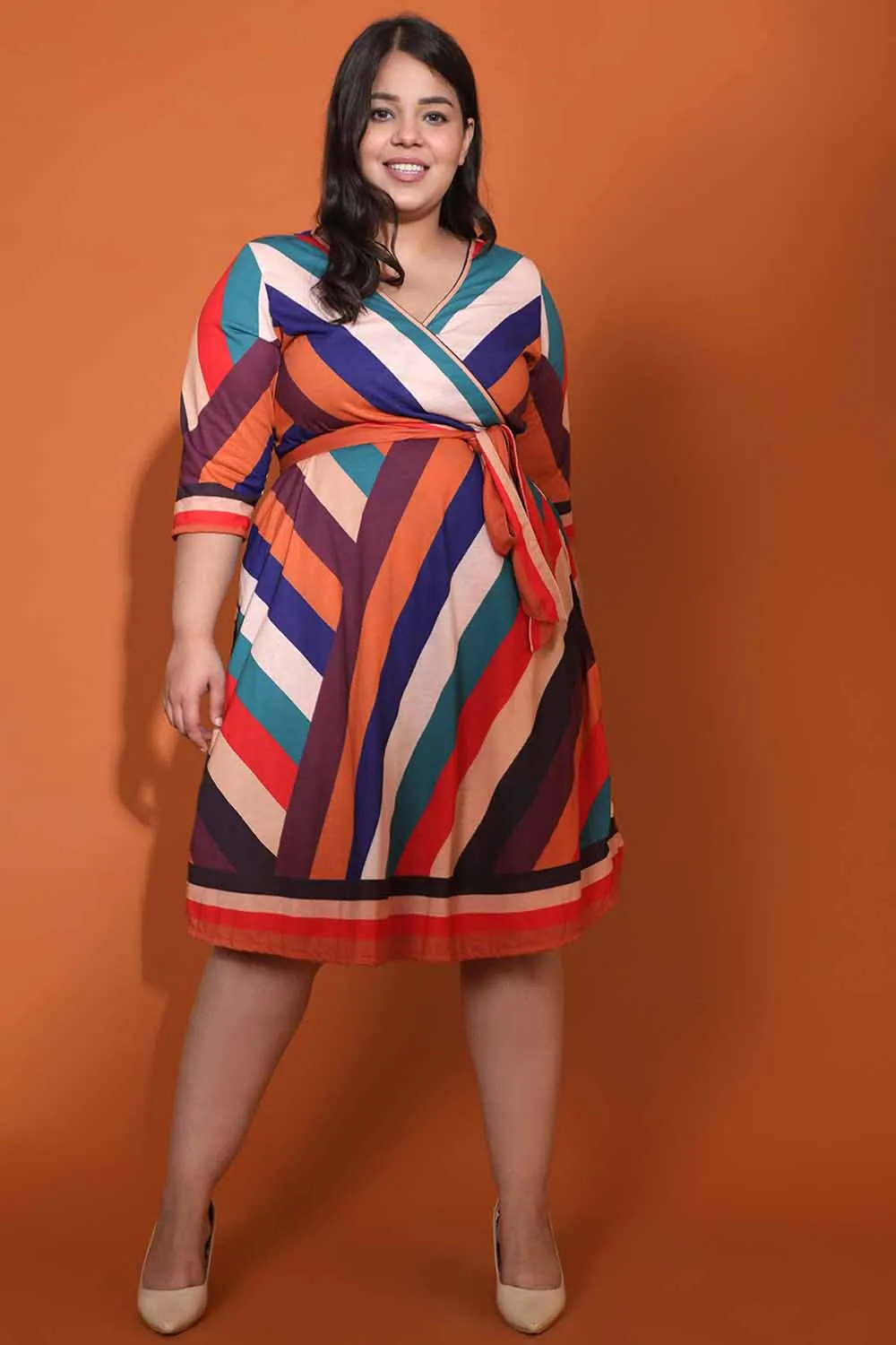 Sienna Stripes True Wrap Dress