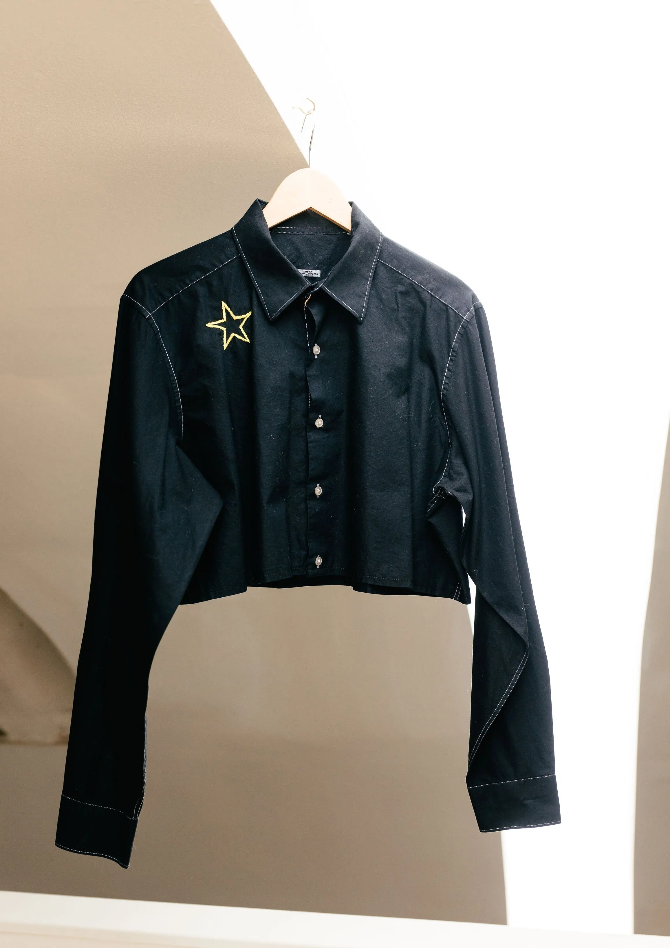 Space Cropped Button Up Blouse "Prism Collection"