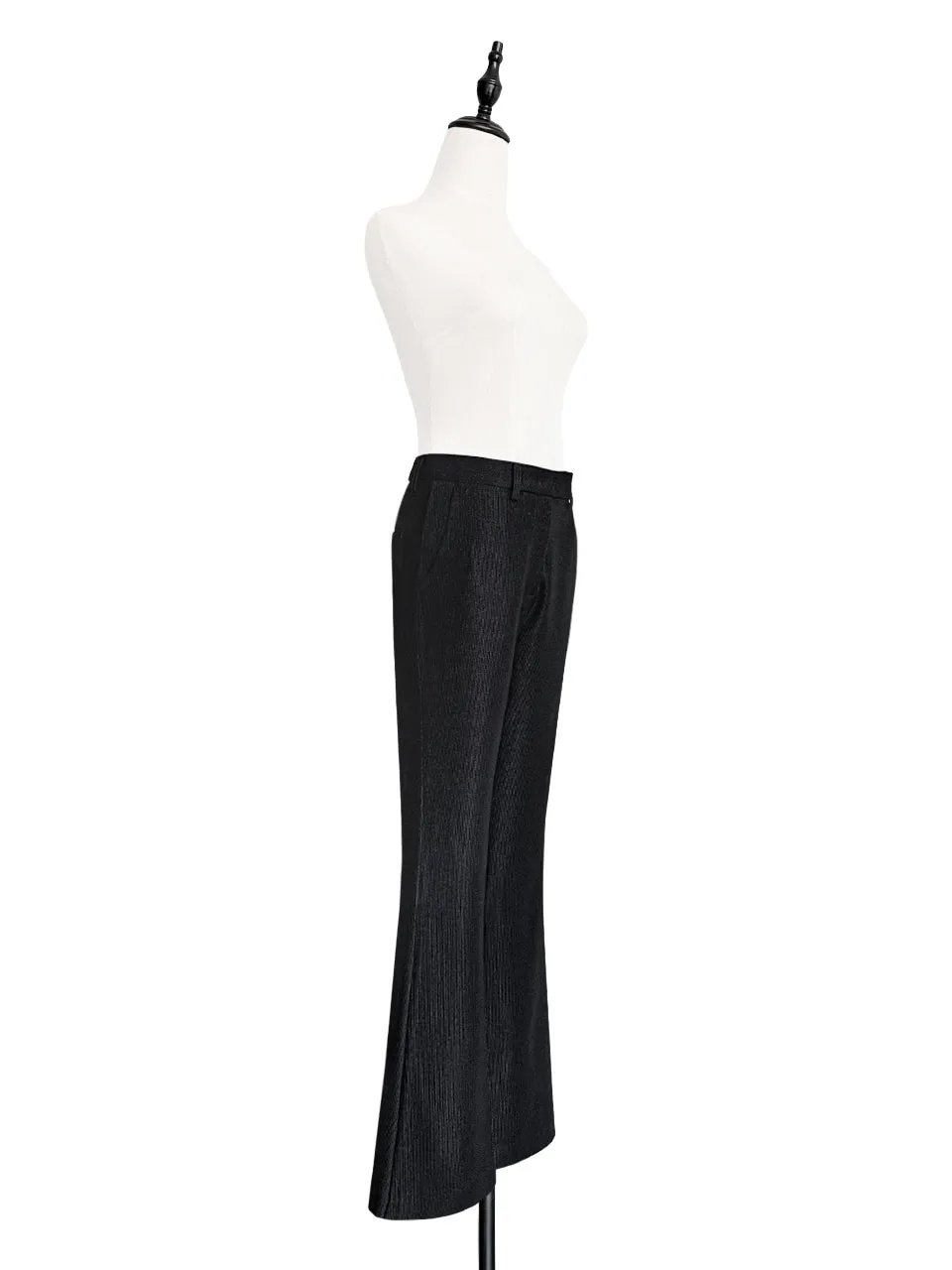 Sparkie Black Flare Leg Stretch Cotton Blend Pants