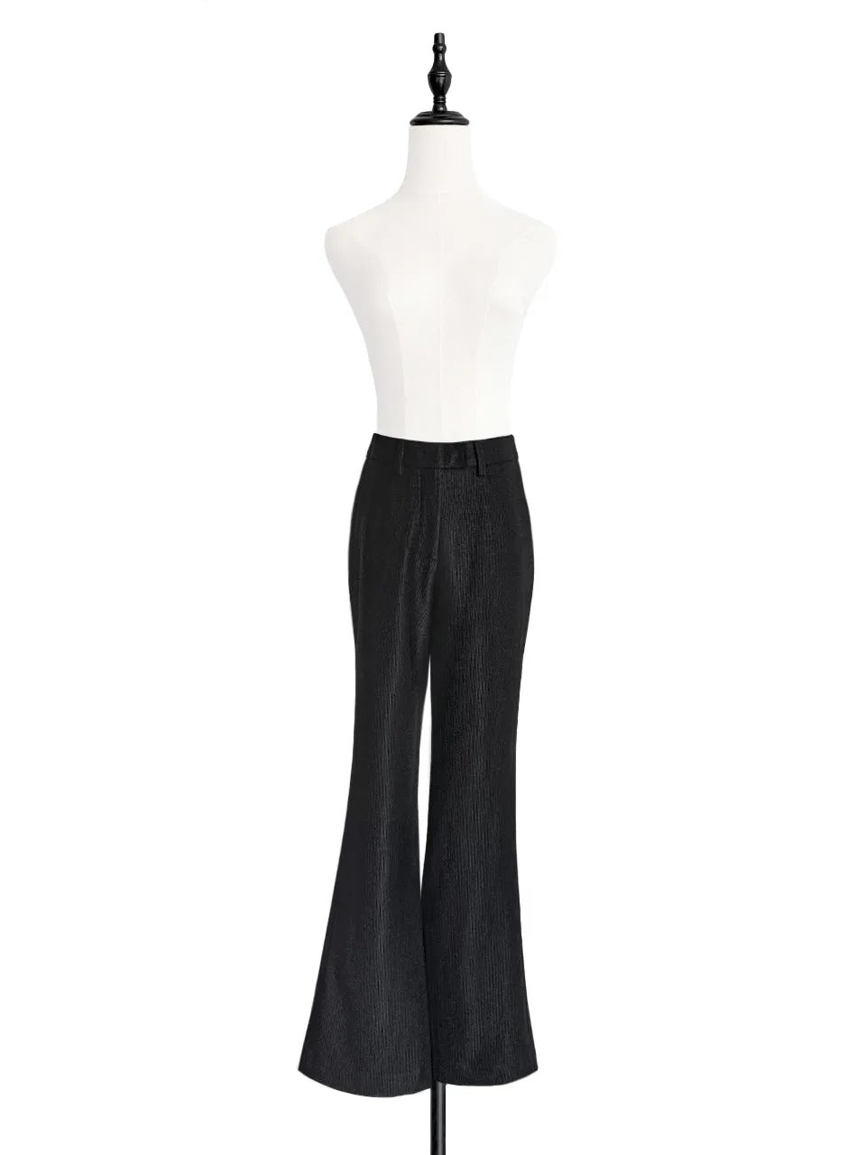 Sparkie Black Flare Leg Stretch Cotton Blend Pants
