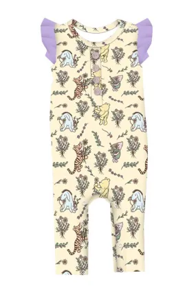 Spring Fever Flowers for Pooh - Bamboo Flutter Sleeve Romper