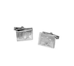 Sterling Silver Rectangle Monogrammed Cufflinks