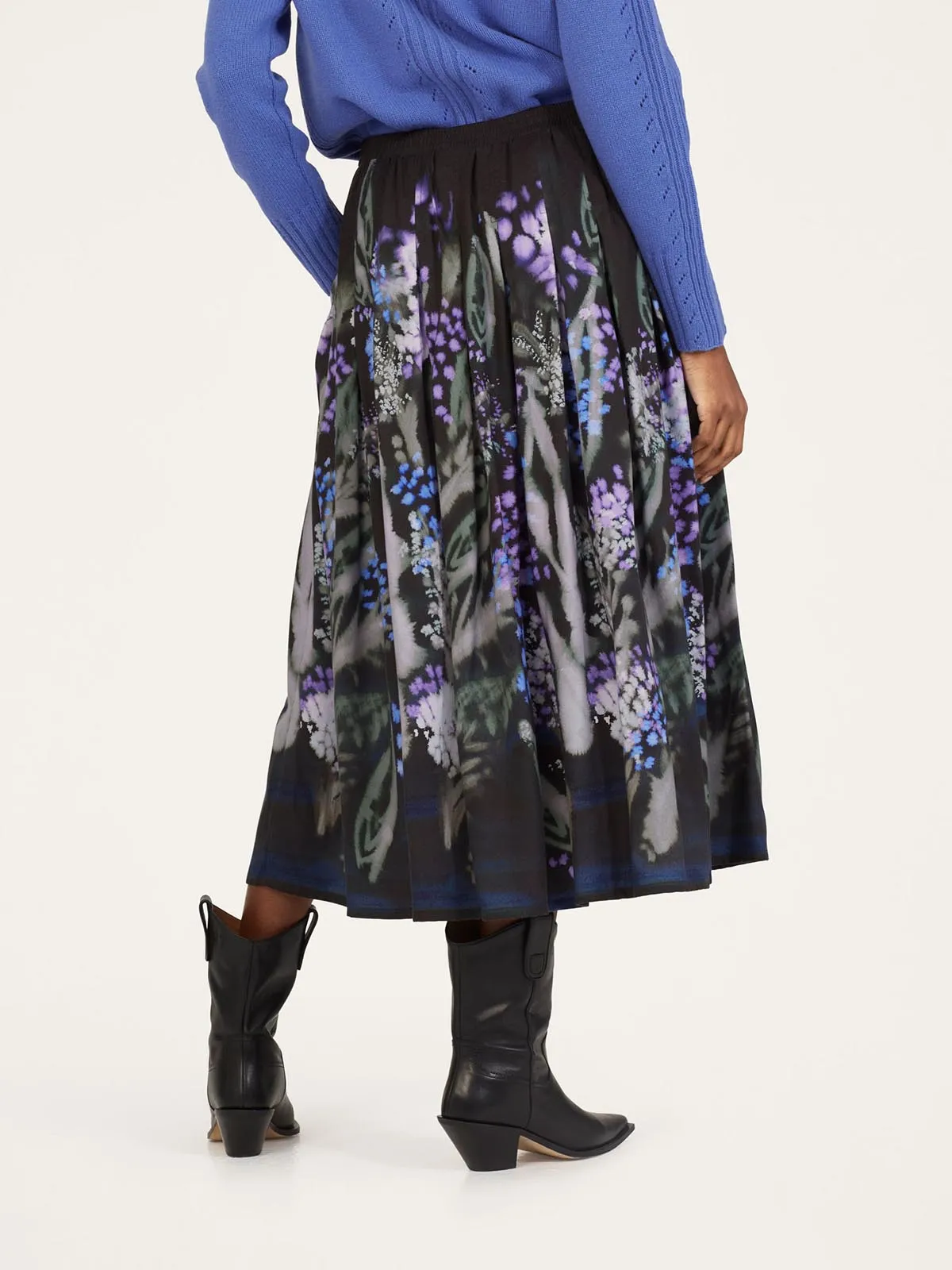 Sylva Tencel™ Crepe Midi Skirt - Black