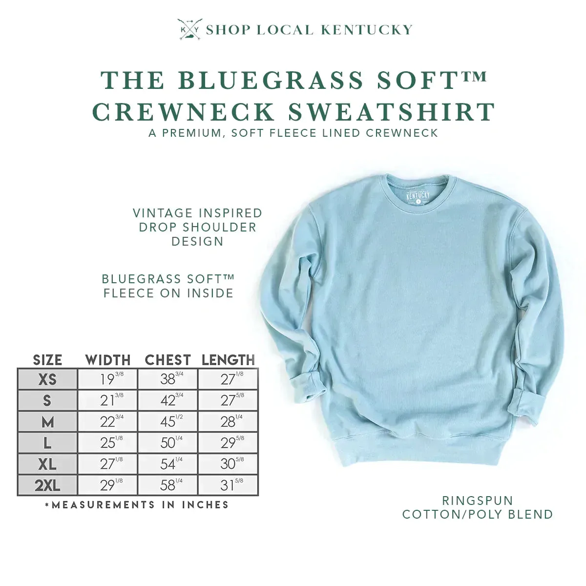 The 90's Oversize Print Kentucky Crewneck Sweatshirt (Mult. Colors)