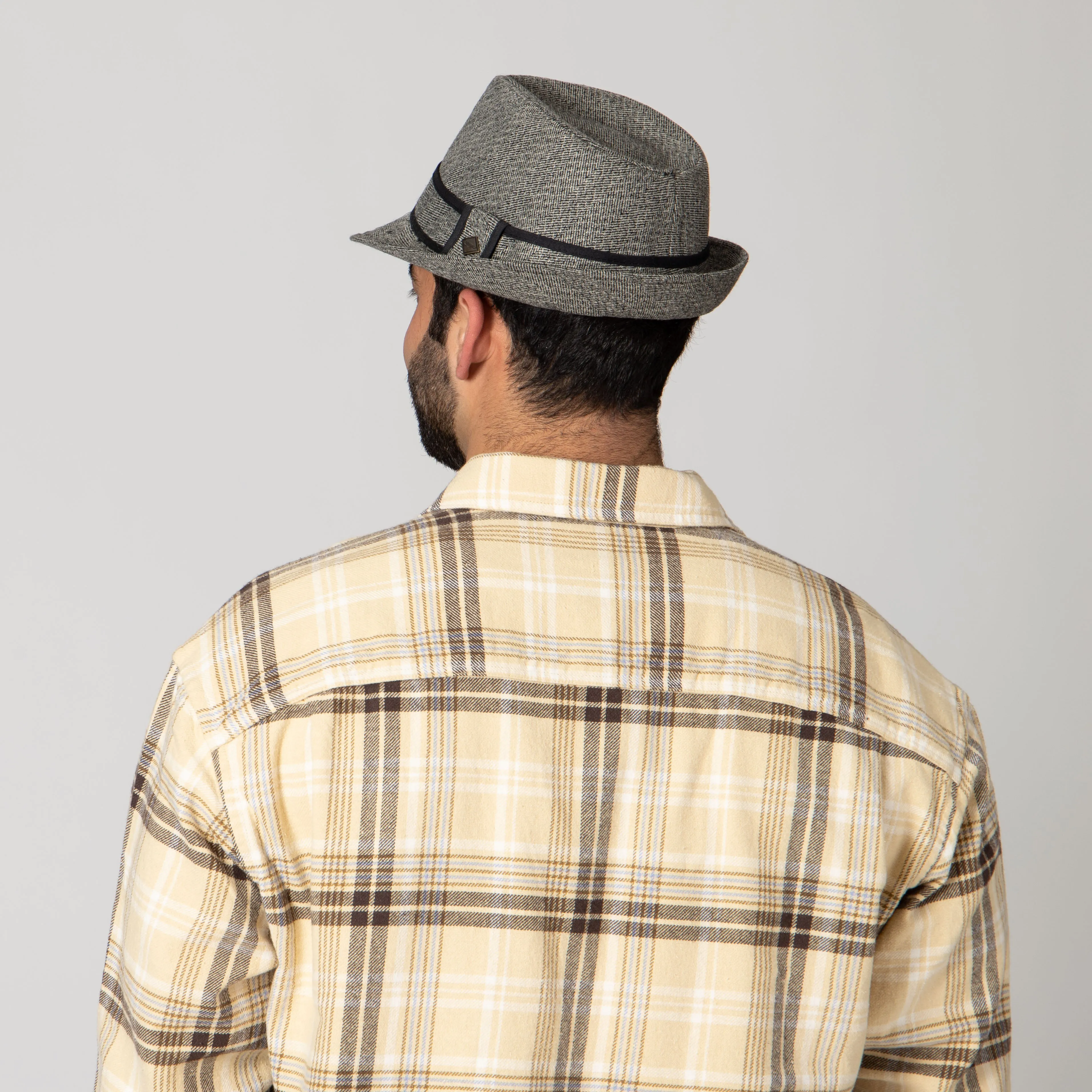 Tweed Fedora With Trim