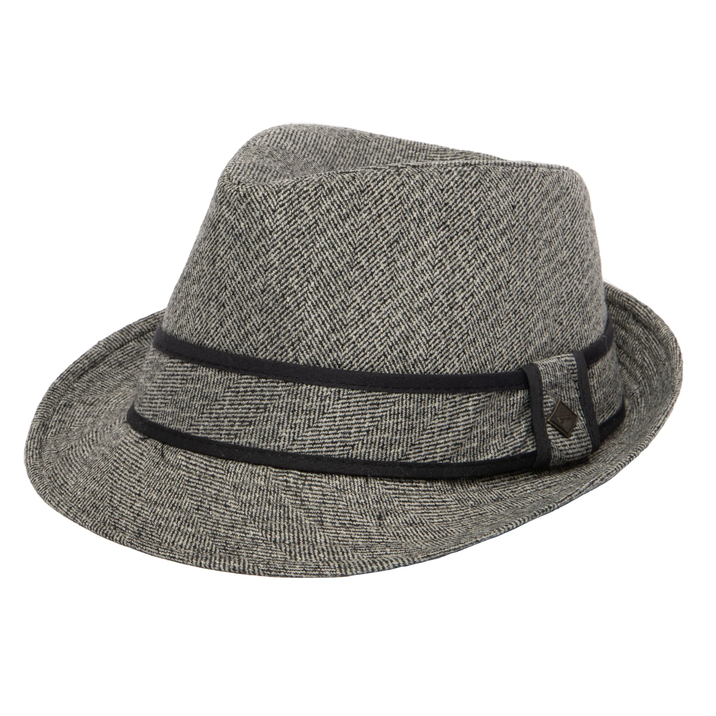 Tweed Fedora With Trim