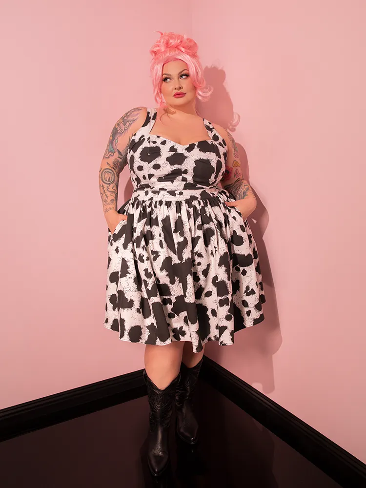 Vixen Skater Skirt in Cow Print - Vixen by Micheline Pitt