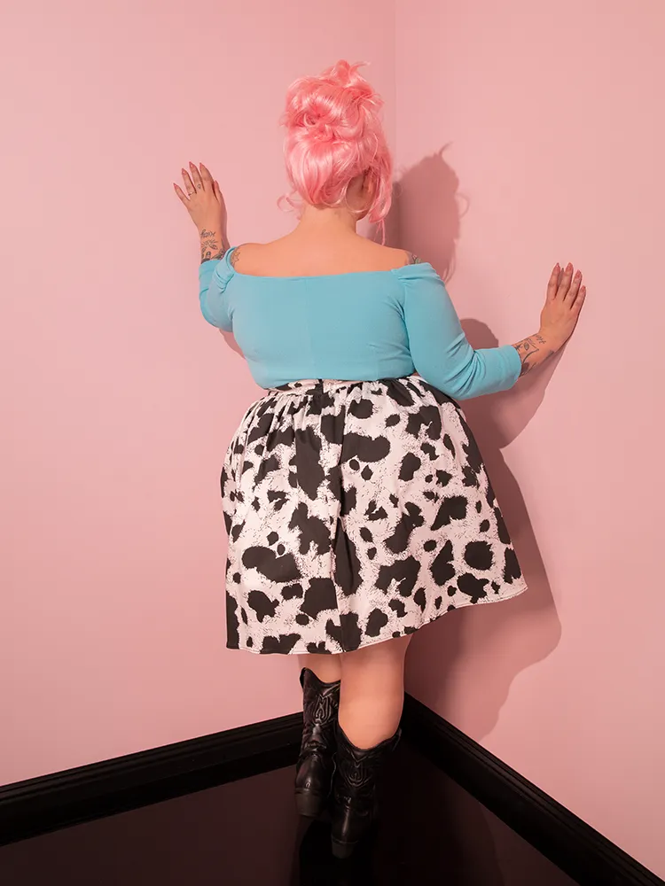 Vixen Skater Skirt in Cow Print - Vixen by Micheline Pitt