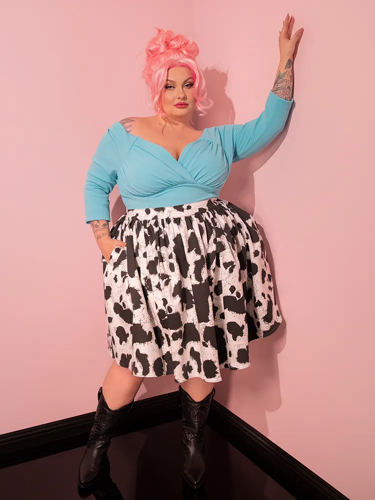 Vixen Skater Skirt in Cow Print - Vixen by Micheline Pitt