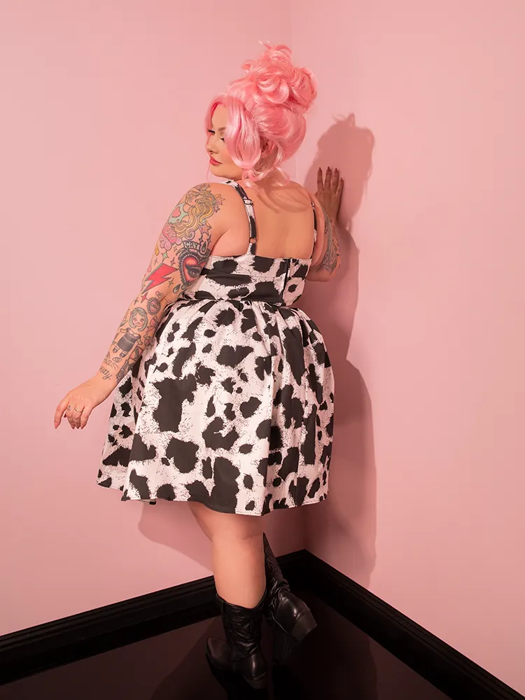Vixen Skater Skirt in Cow Print - Vixen by Micheline Pitt