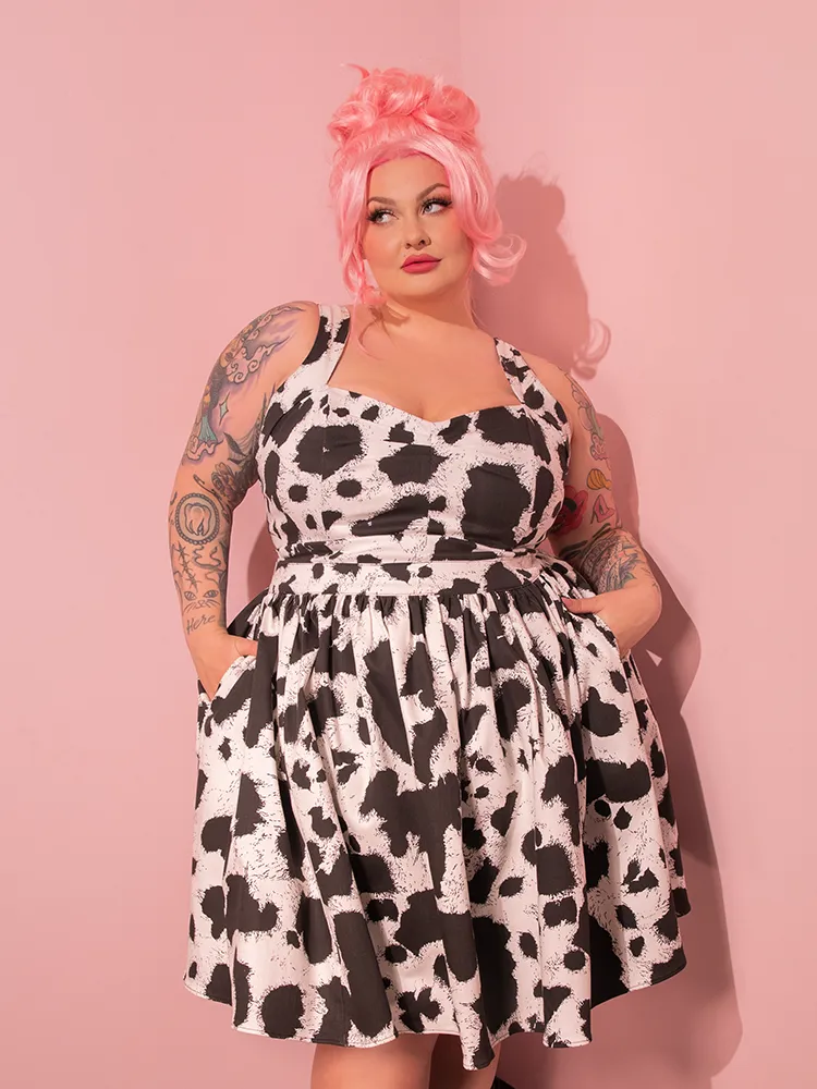 Vixen Skater Skirt in Cow Print - Vixen by Micheline Pitt