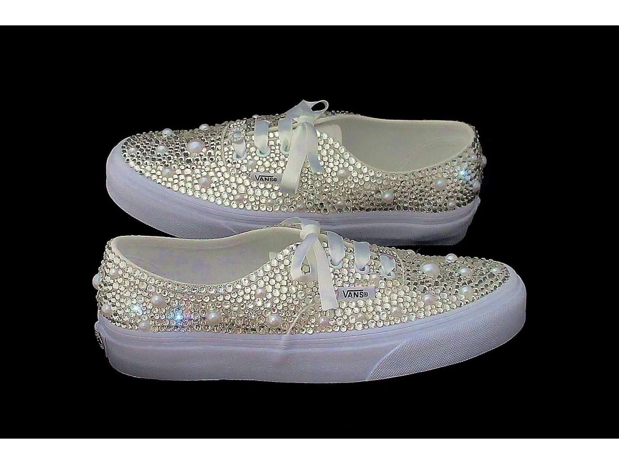 Wedding Sneakers - Bridal Sneakers  - Crystal wedding sneakers - Crystal Vans Sneakers - Wedding Trainers - Vans Authentic.