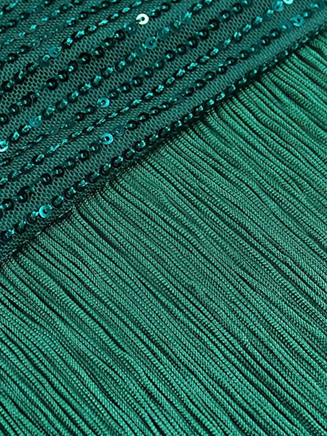 Women's Plus Size Sequin Dress Fringe Dress Prom Dress Party Dress Sparkly Dress Solid Color V Neck Short Sleeve Spring Fall Prom Dress Maxi long Dress Daily Dress Tassel Split