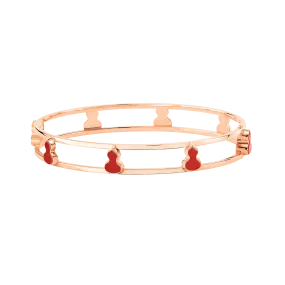 Wulu Bangle Rose gold with Red agate